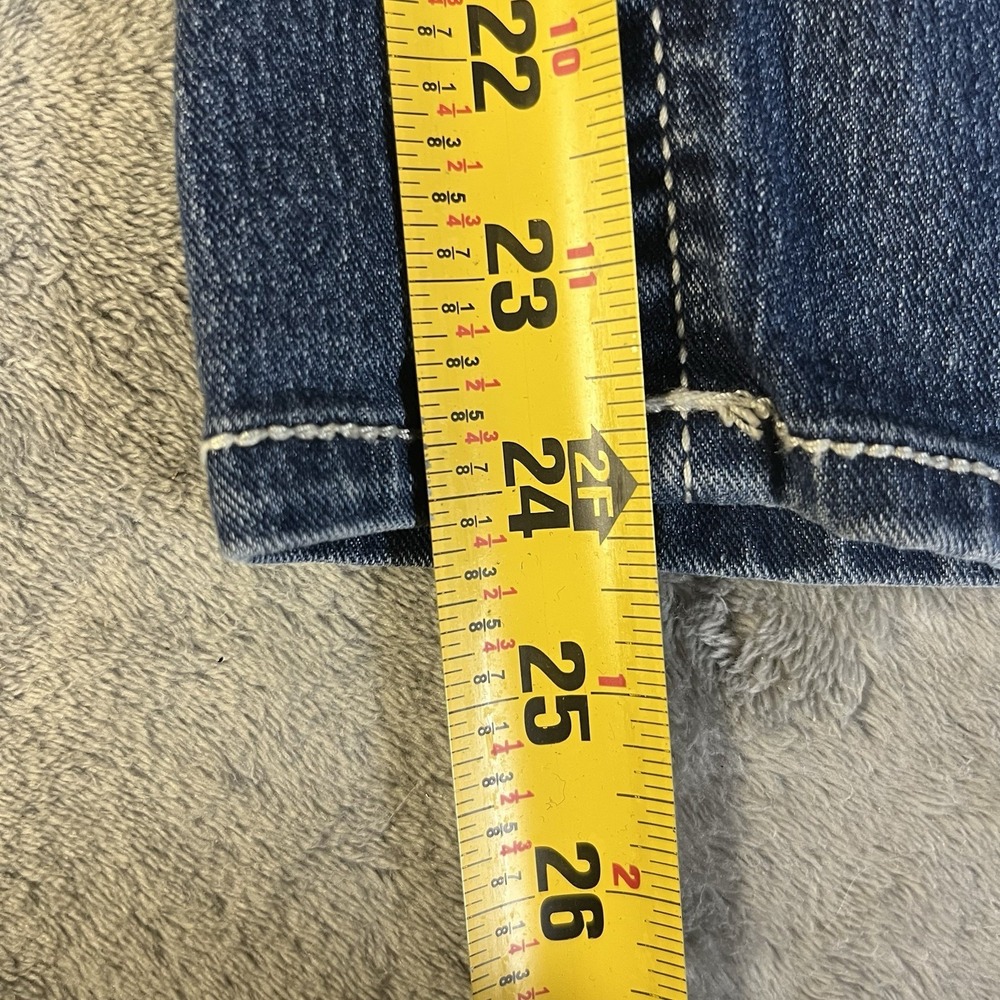 Faded Glory Jeans Womens 16W Medium Wash Embroidered Distressed Denim 35x24 - Picture 4 of 8